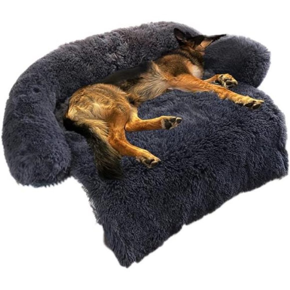 Calming Dog Bed Fluffy Plush Dog Mat for Furniture Protector with Washable Cover